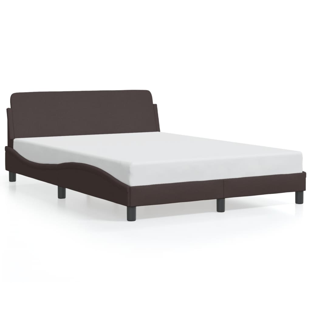 vidaXL Estructura de cama Dover tela marrón oscuro 140x200 cm