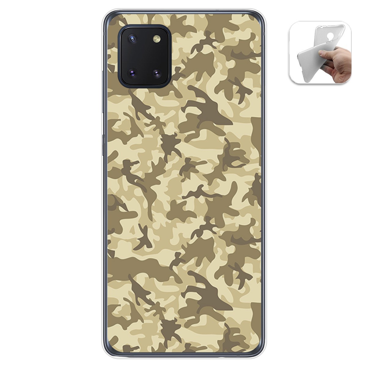 Tumundosmartphone Funda Gel Tpu para Samsung Galaxy Note 10 Lite diseño Sand Camuflaje Dibujos