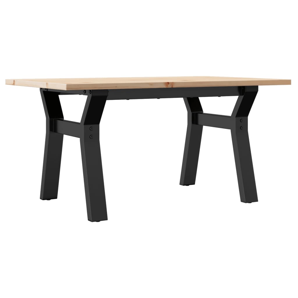 Mesa de Centro Vidaxl Marco Y Madera Maciza Pino y Hierro 80x50x40 Cm