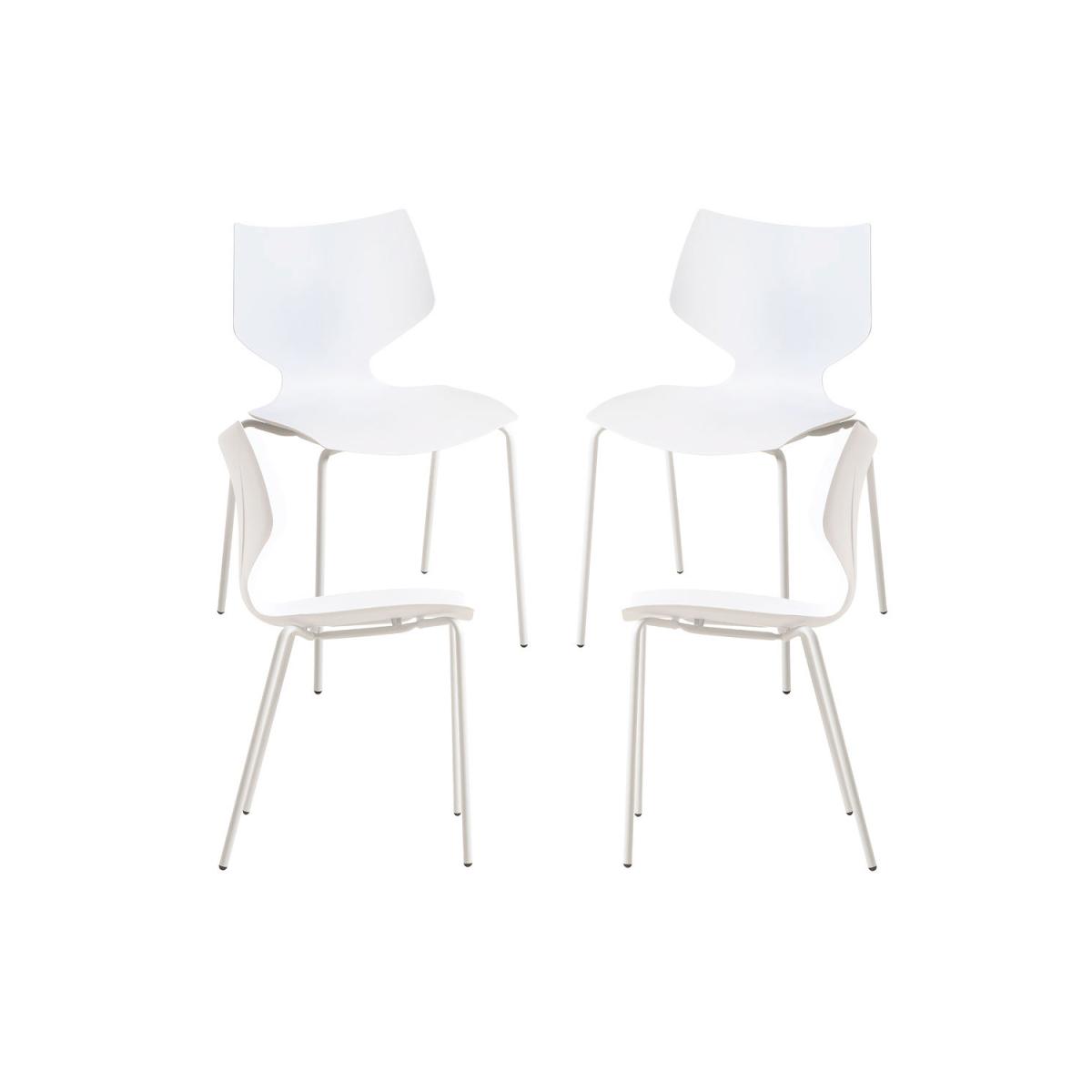 Regalos Miguel - Packs Sillas Comedor - Pack 4 Sillas Plecy - Blanco