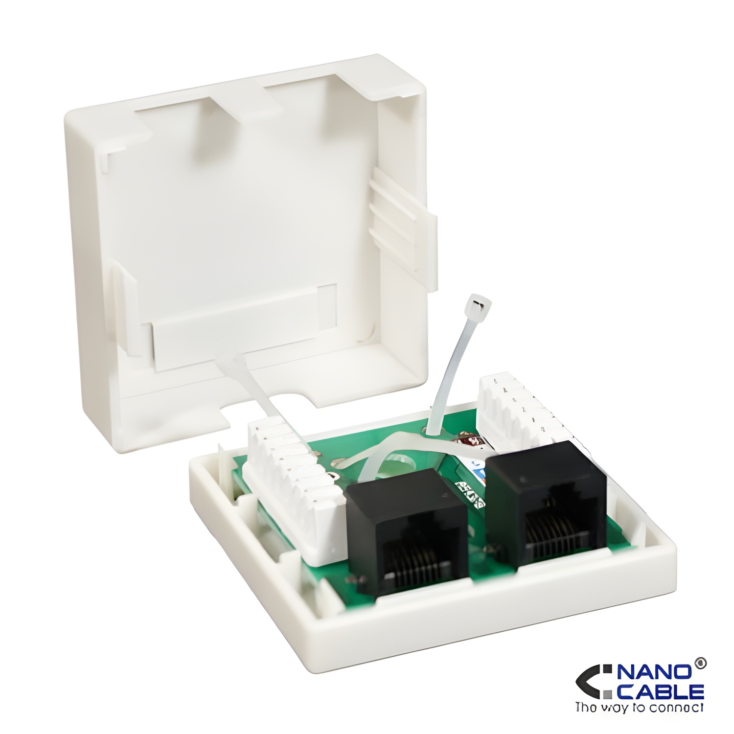 Nanocable - roseta de superficie rj45 cat.6 utp 2 tomas - color blanco