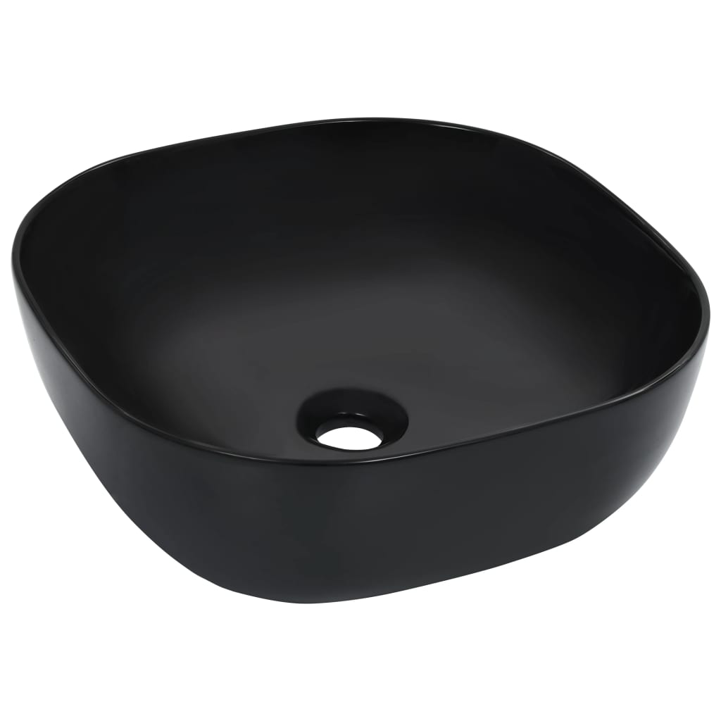 vidaXL Lavabo 42,5x42,5x14,5 cm Cerámica Sanitario Baño Servicio Grifo Color Blanco,  Negro, y mas