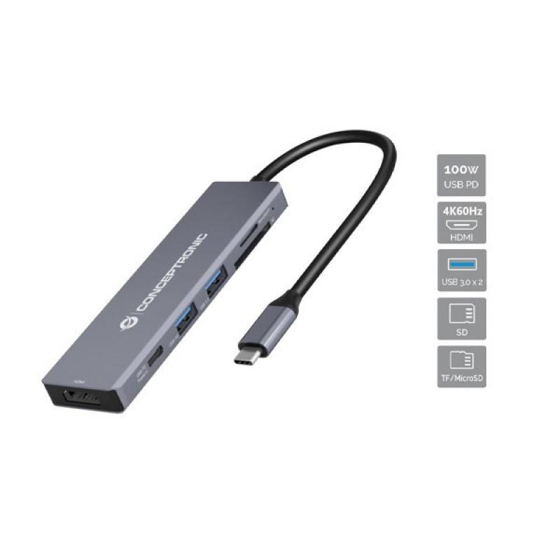 CONCEPTRONIC DOCKING USB-C 3.2 GEN 1, 6 EN 1