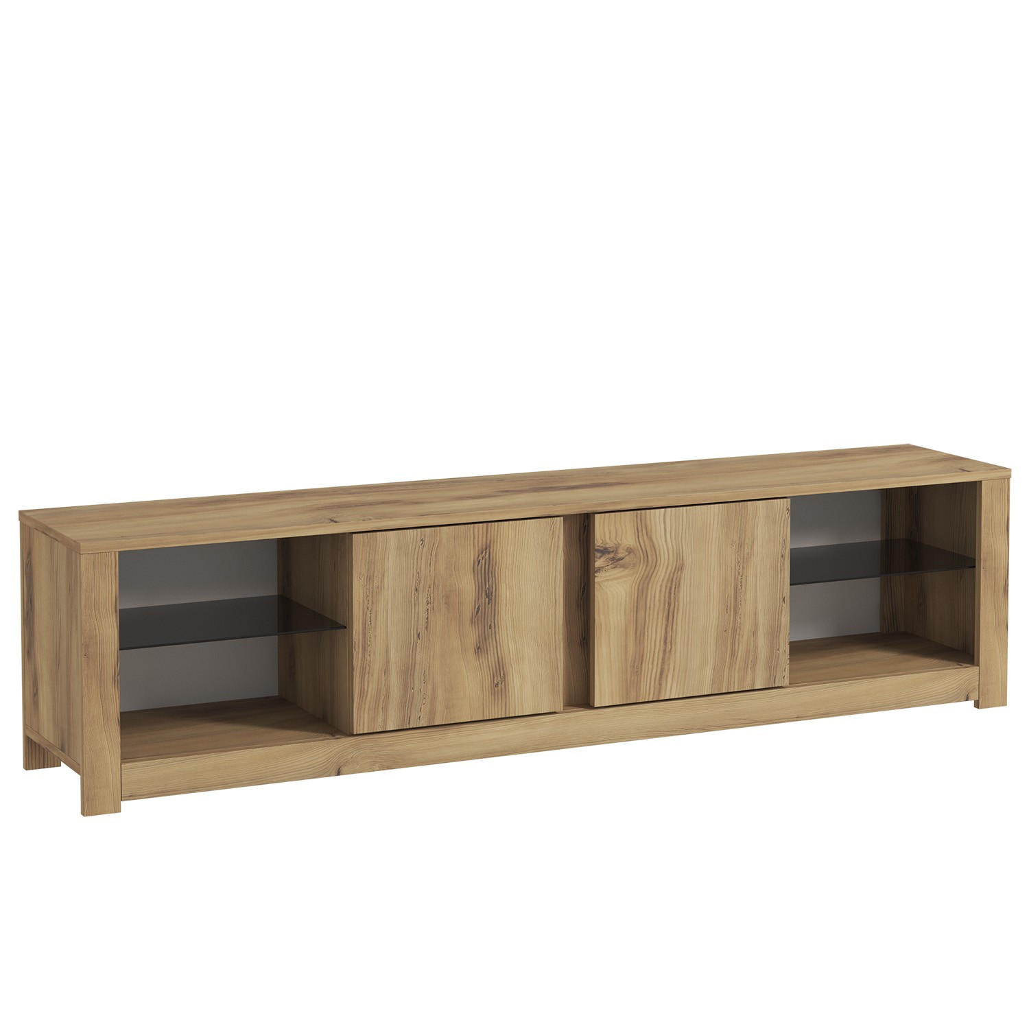 Habitat y Jardin - Soporte de TV de madera "Aydos" 180 x 35 x 45 cm - Roble