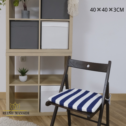 Cojín de Espuma REINO MANSIDI - Pack de 2 Cojines para Sillas - Estampados Lisos - Cómodo y Suave - 40x40x3cm
