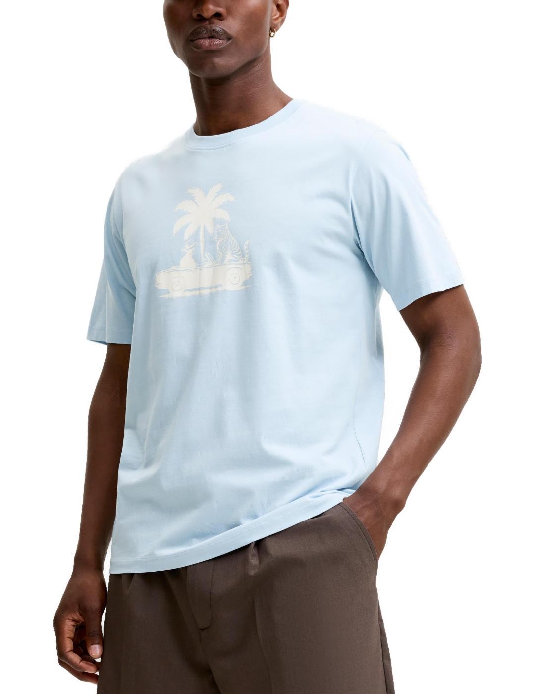 Camiseta Jack&Jones Mateo azul claro manga corta de hombre