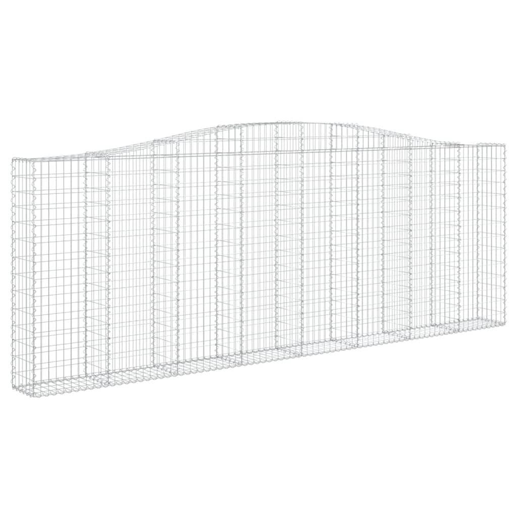 vidaXL Cestas gaviones 4 uds forma de arco hierro 400x30x140/160 cm