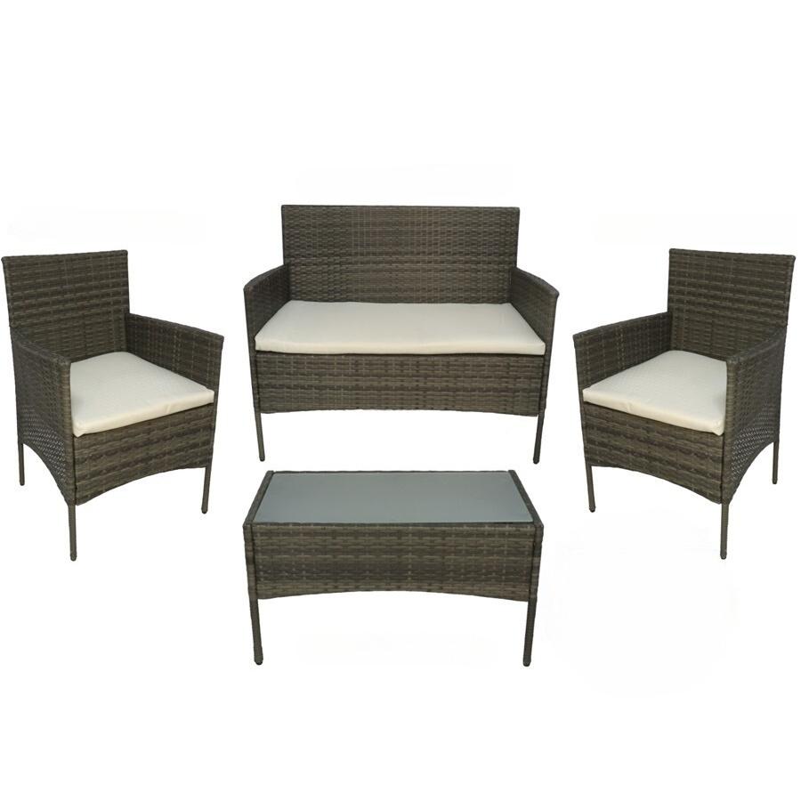 Gerimport Conjunto Sofá 2 Sillones y mesa Bali