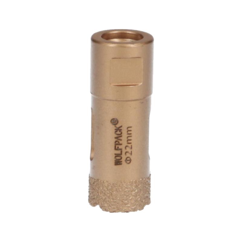 Corona diamante para amoladora ø 22 mm. conexión rosca m14. corte seco