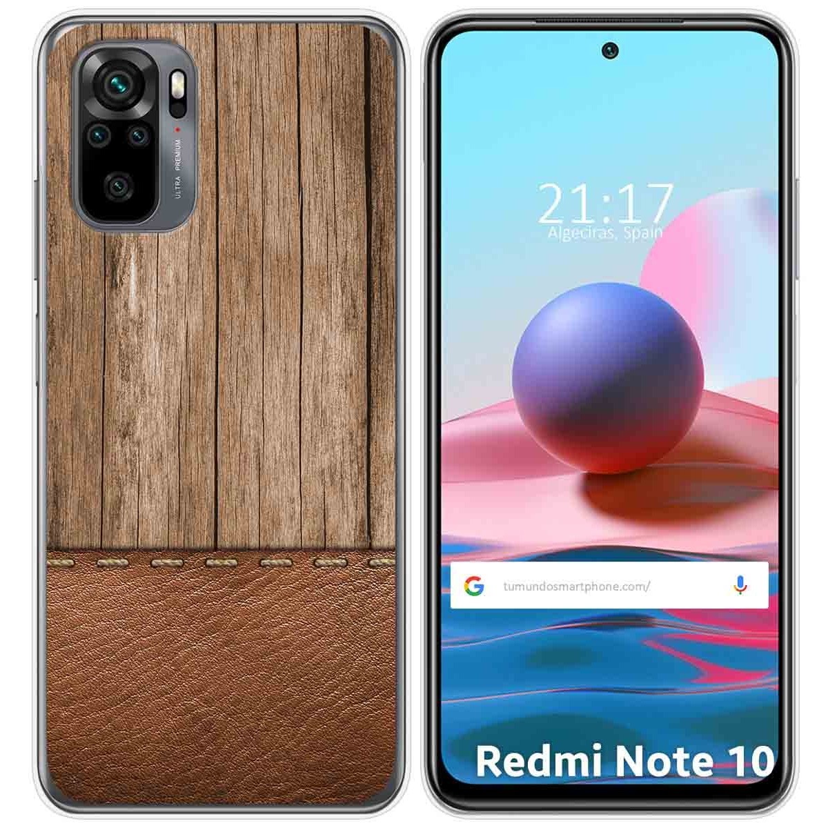 Tumundosmartphone Funda Gel Tpu para Xiaomi Redmi Note 10 / 10S diseño Madera 09 Dibujos