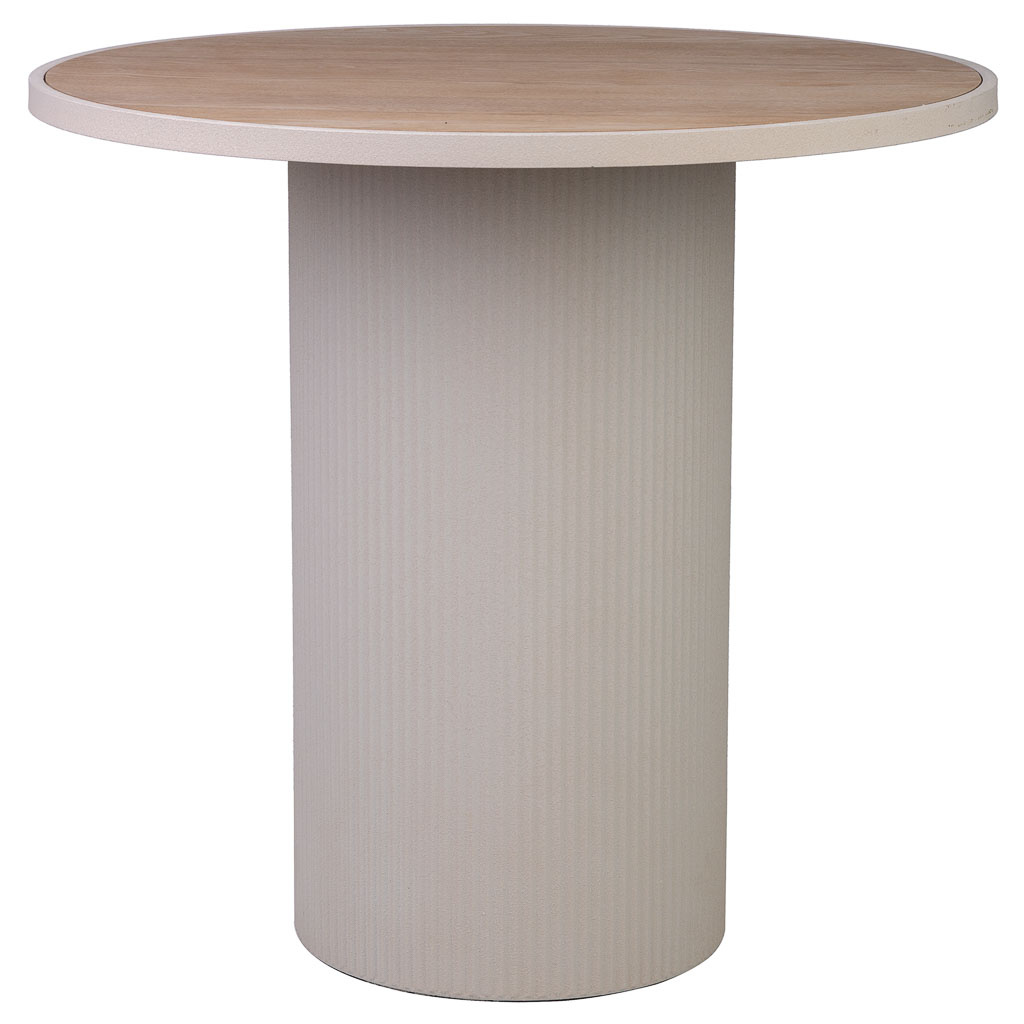 Wonderlust Deco - Mesa auxiliar de metal y madera 65x65x60.5h cm Beige 65x65x60,5h cm