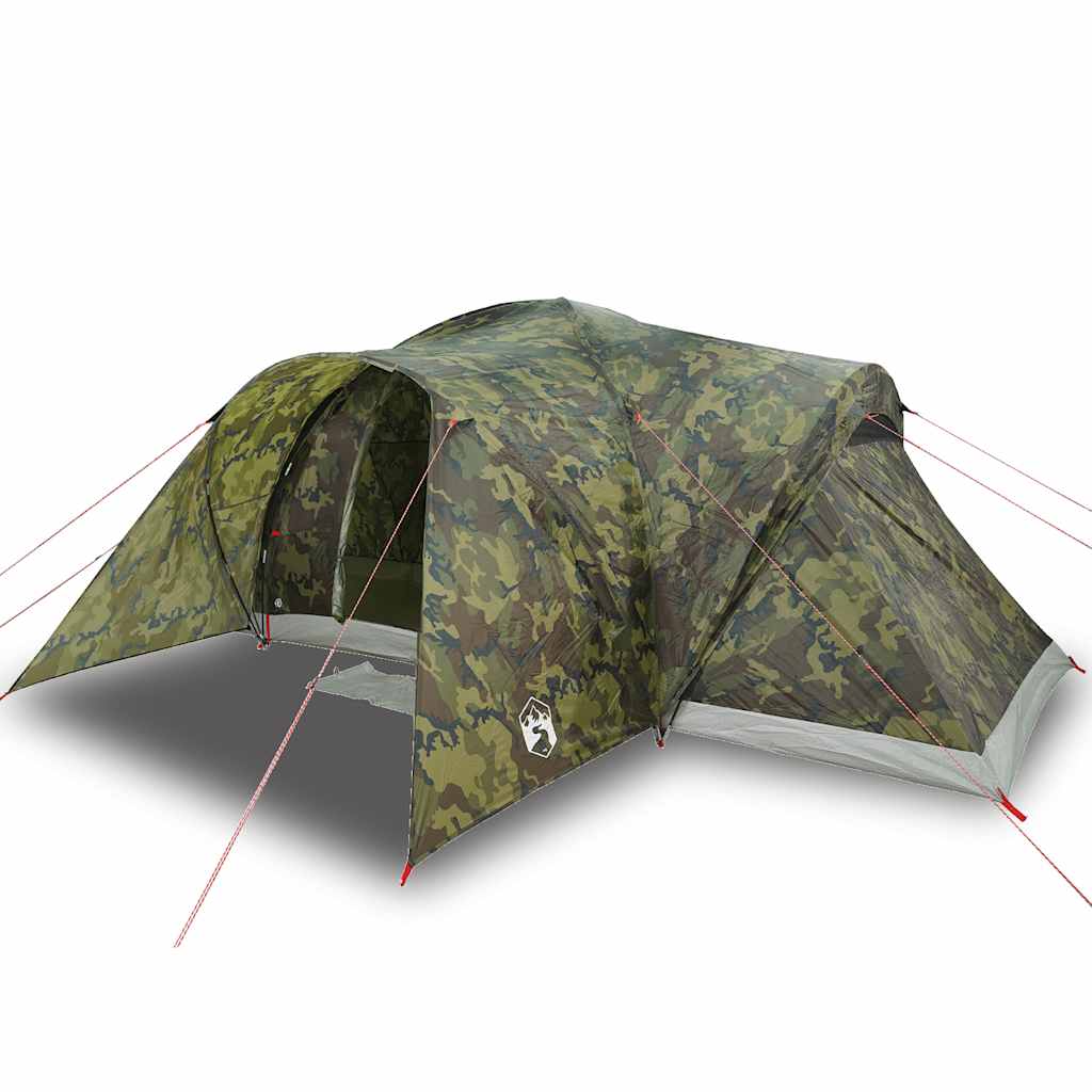 vidaXL Tienda campaña familiar iglú 6 personas impermeable camuflaje