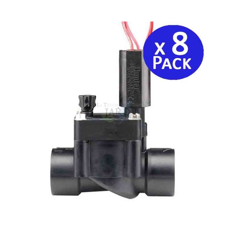 HUNTER Electrovalvula de Riego 1" PGV100 Hunter | Pack 8 Electroválvula Jardin 24V | Valvula de Riego para Programador Electrico