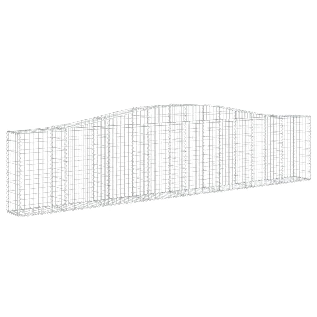 vidaXL Cestas de gaviones 7 uds forma de arco hierro 400x30x80/100 cm
