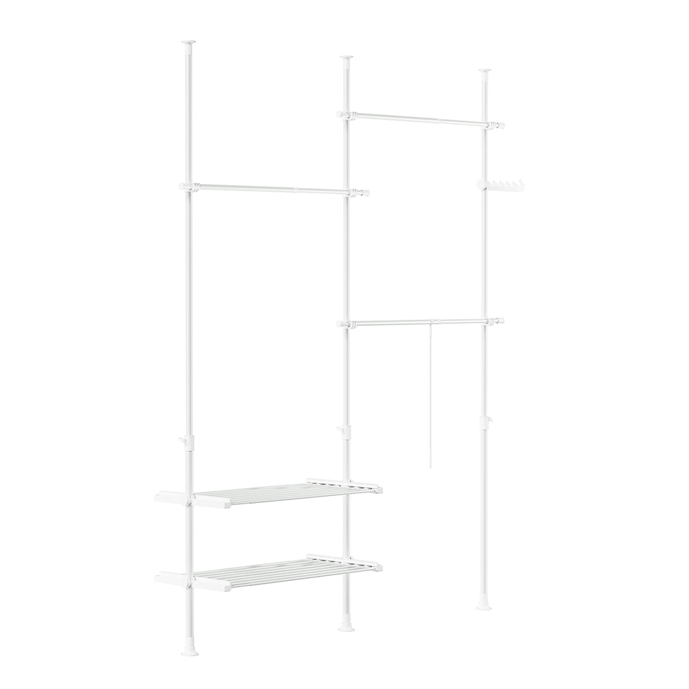 SoBuy Perchero de Pie Modular Ajustable en Metal Blanco 200-295x62-126x42 cm
