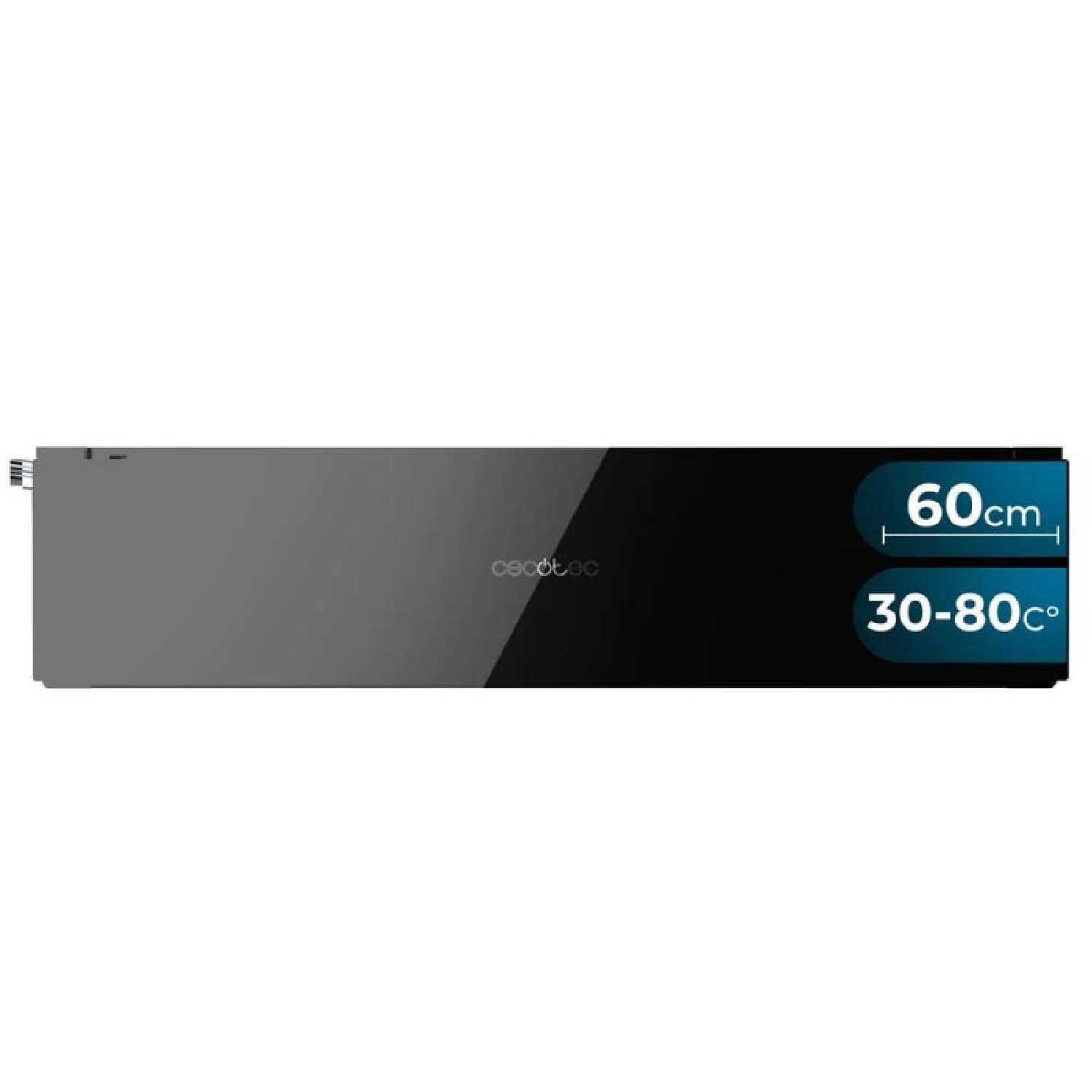 Cecotec Cajón Calientaplatos Integrable 60cm Bolero Hexa WD Glass Black. 470W Potencia Máxima, Temperatura Ajustable 30-80º