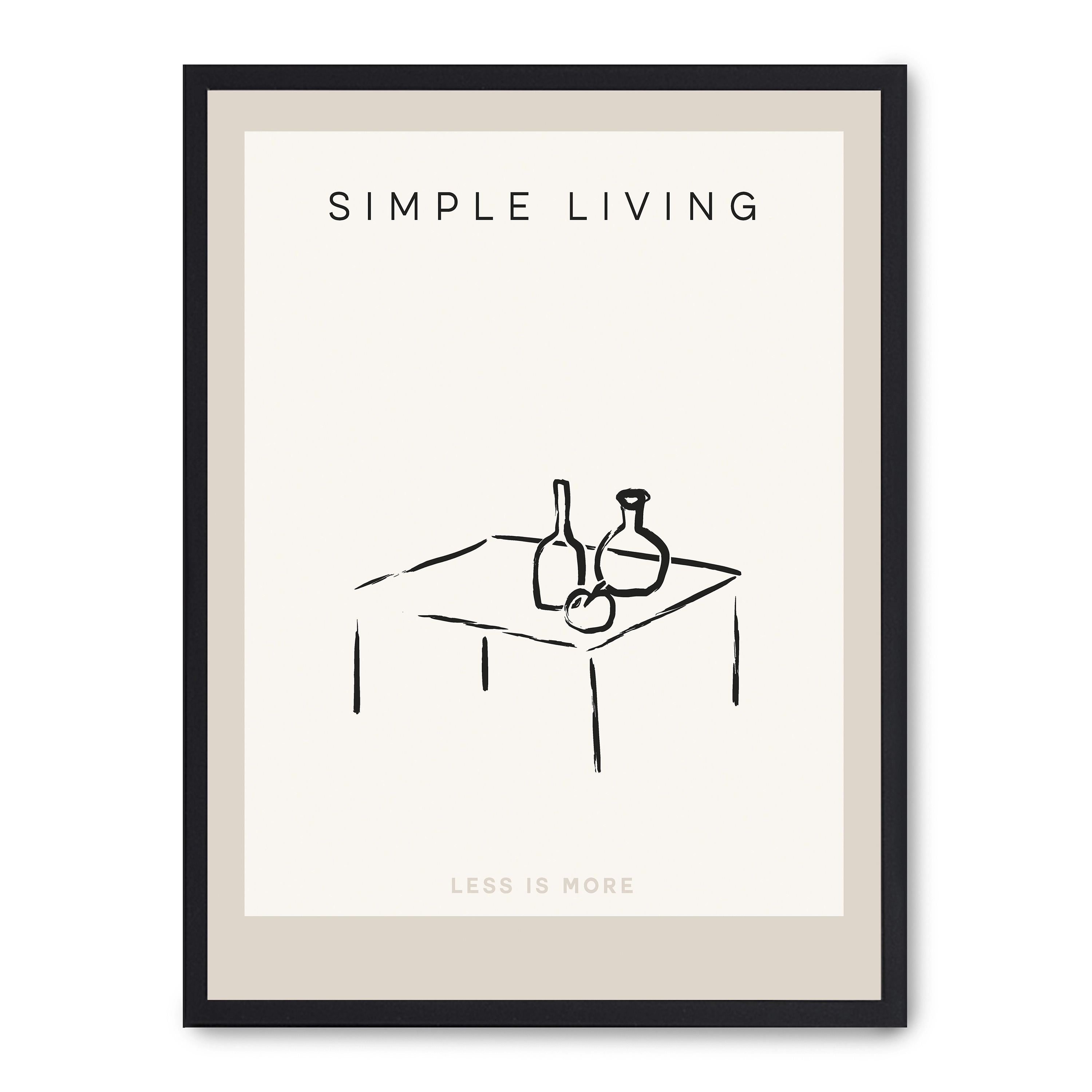 Cuadro simple living 30x40cm, Póster impreso en papel de primera calidad de 180gr, montado sobre marco de madera MDF acabado en negro., Cocina - Gastronomía