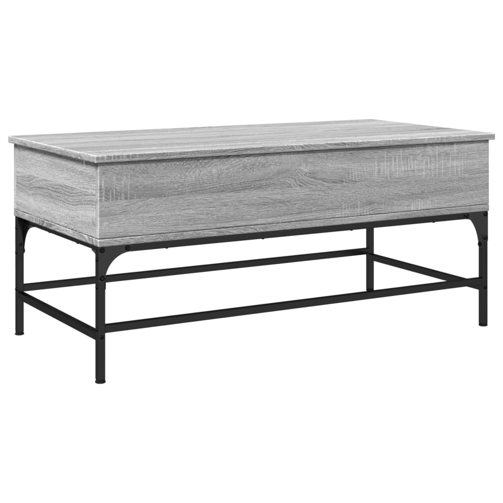 Vidaxl Mesa de Centro de Madera Ingeniería Metal 100x50x45 Cm