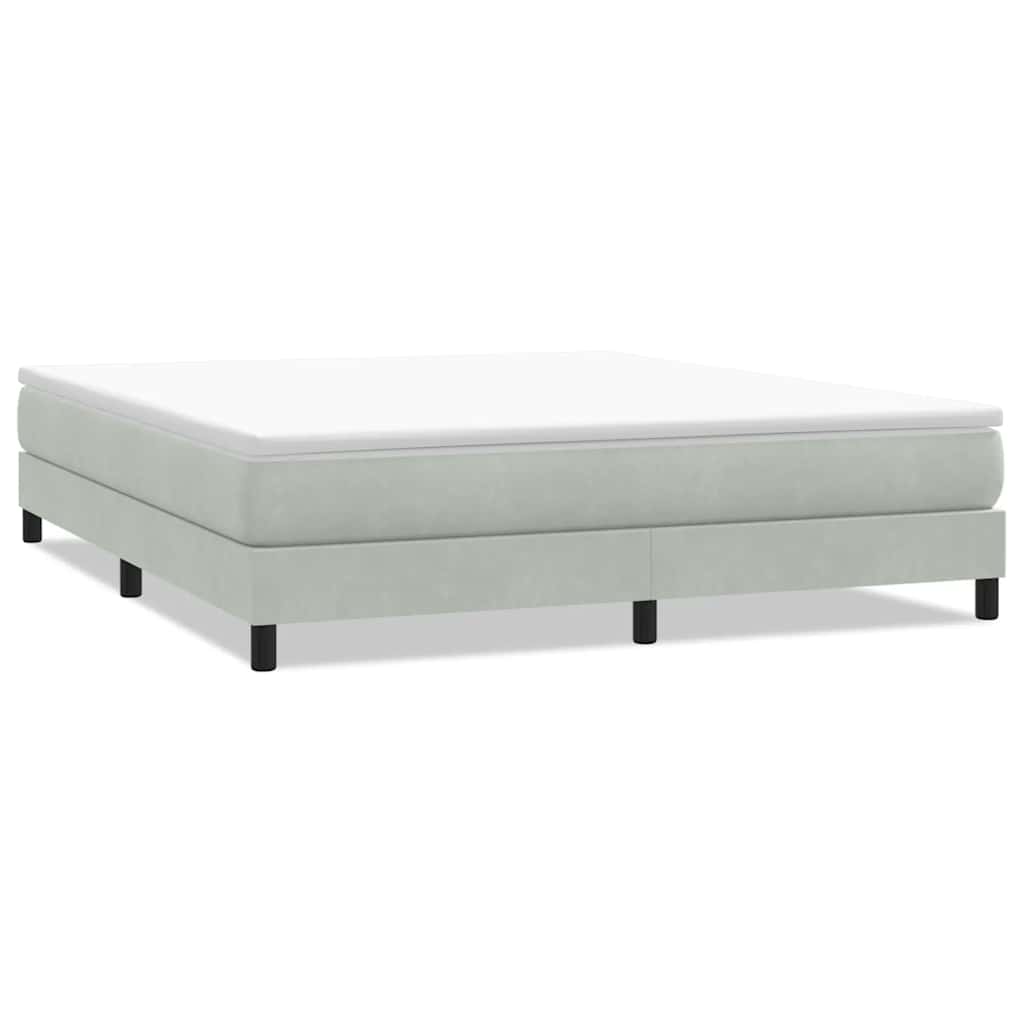 vidaXL Cama box spring sin colchón terciopelo gris claro 180x220 cm