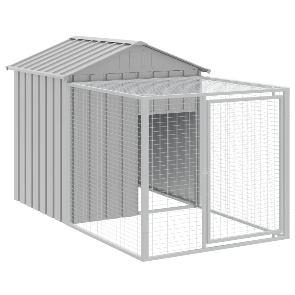 vidaXL Gallinero con Corral Jaula de Gallinas Acero Galvanizado Color Gris claro,  Antracita, y mas