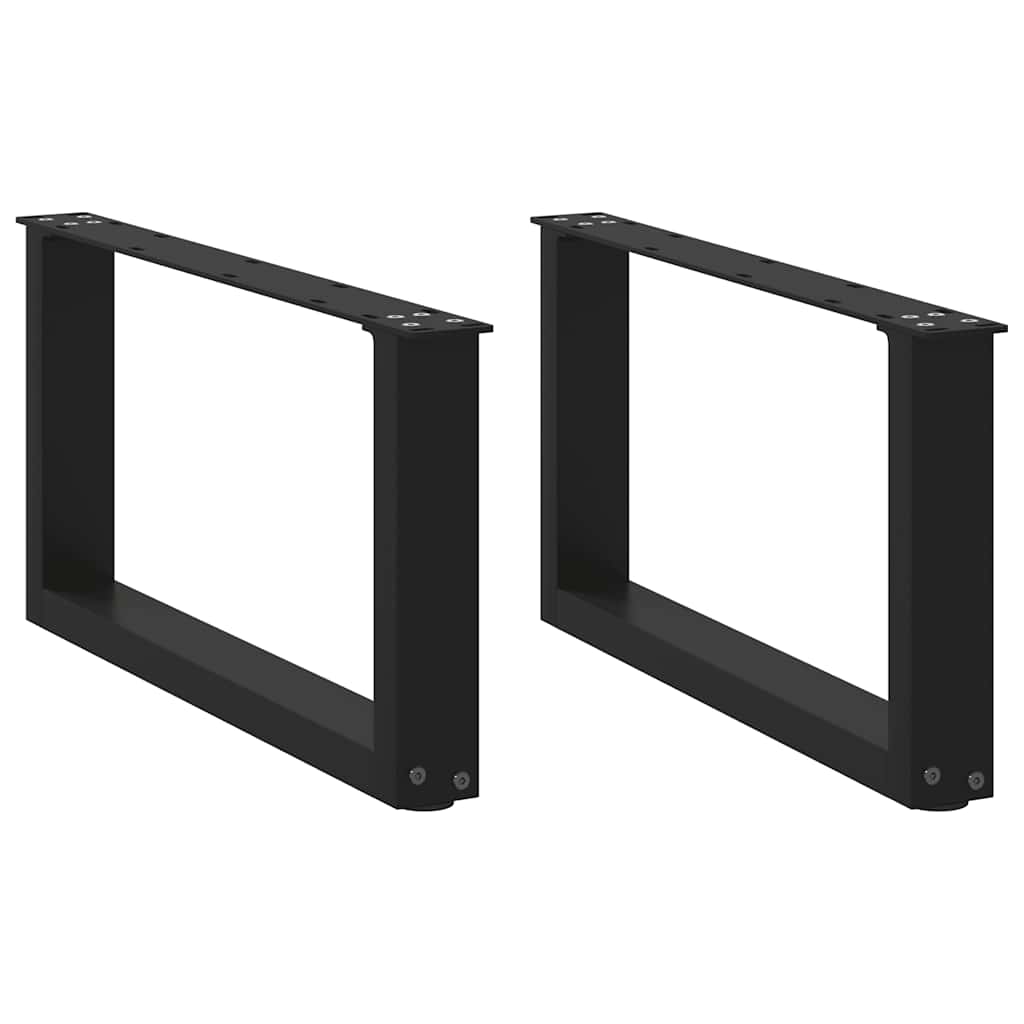 vidaXL Patas para mesa de centro en forma de U (2 unidades) 60 x (30-31) cm, acero
