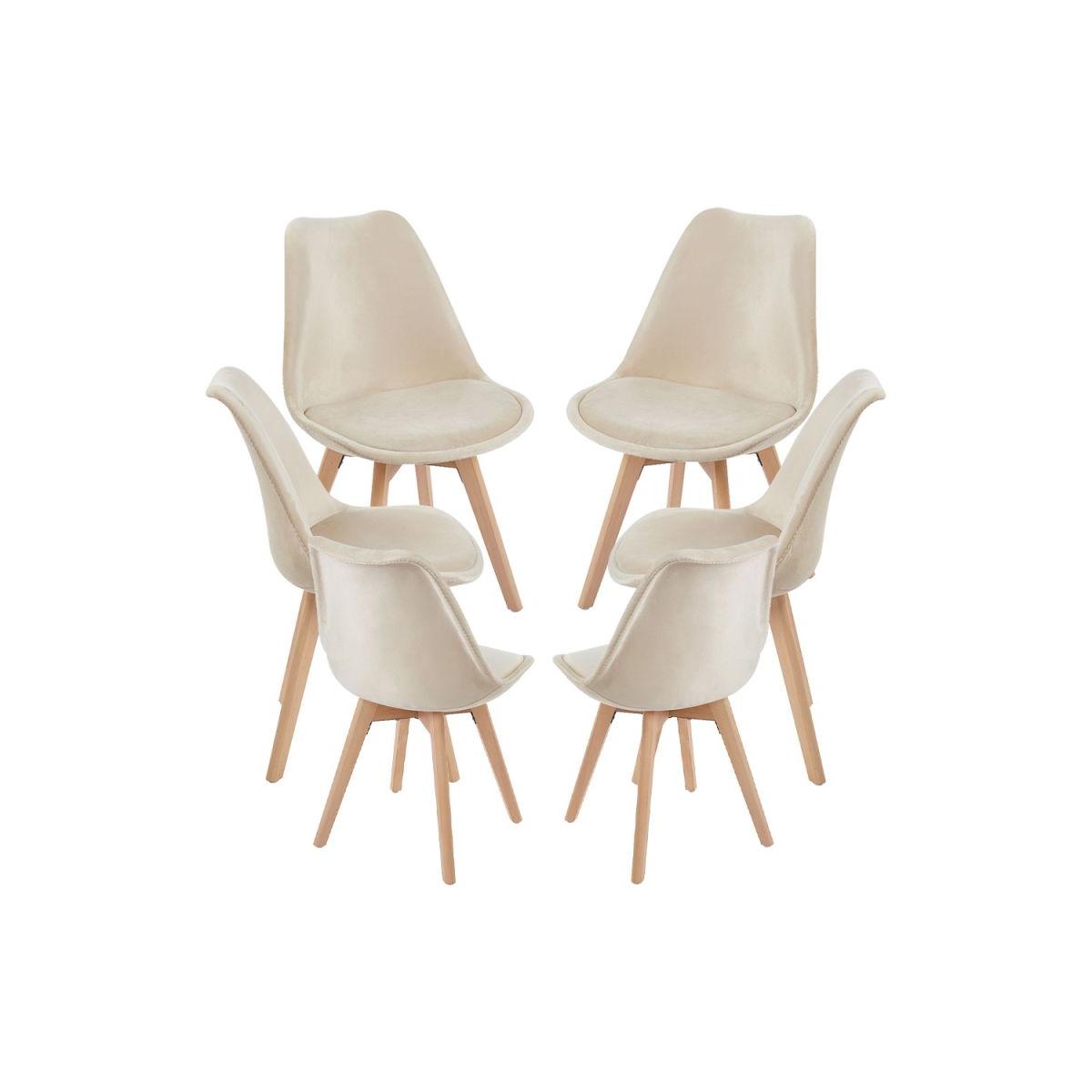 Regalos Miguel - Packs Sillas Comedor - Pack 6 Sillas Synk Terciopelo - Beige
