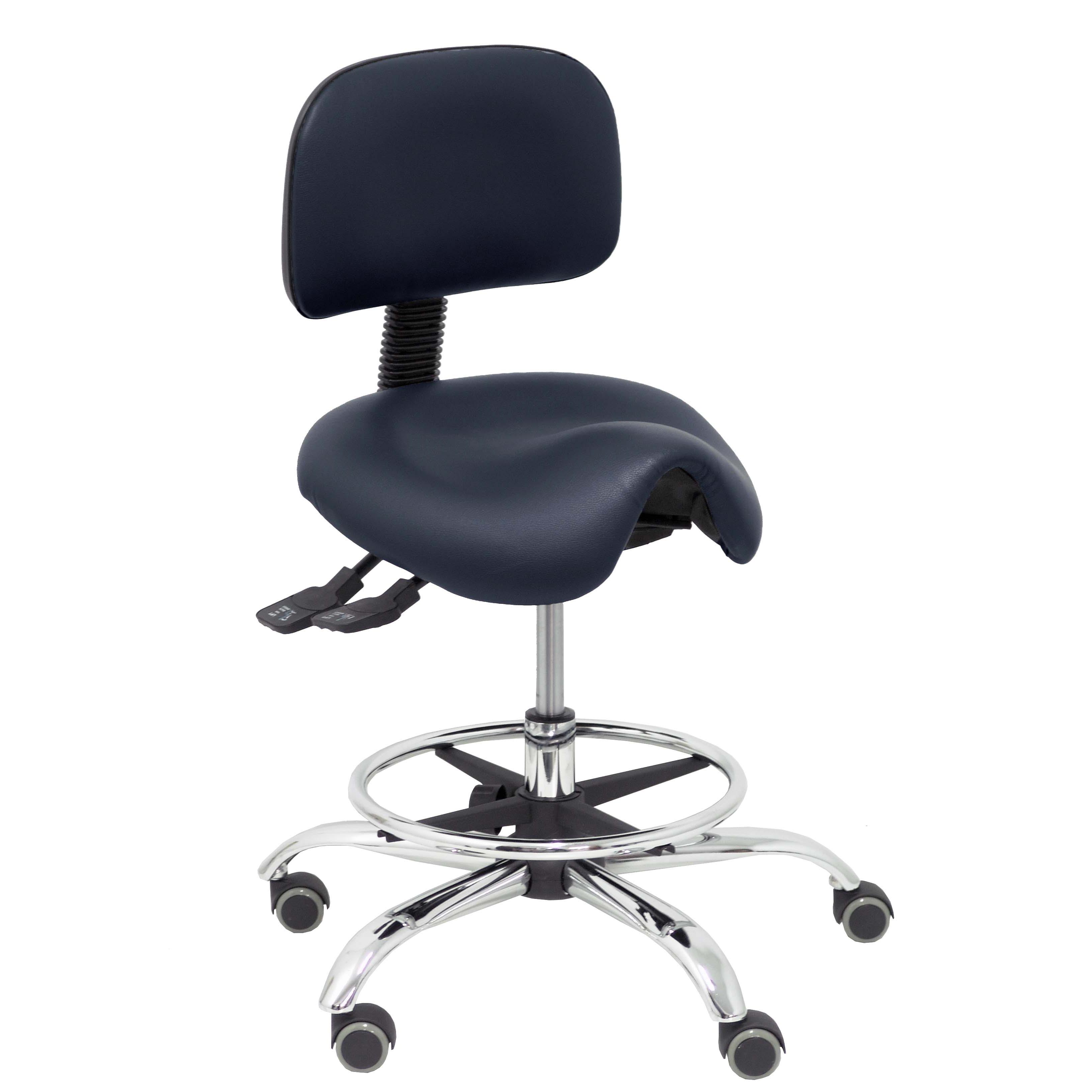 Piqueras Y Crespo Taburete Zarza Clínico Giratorio Ergonómico con Asiento Anatómico Regulable en Altura y Fácil Limpieza