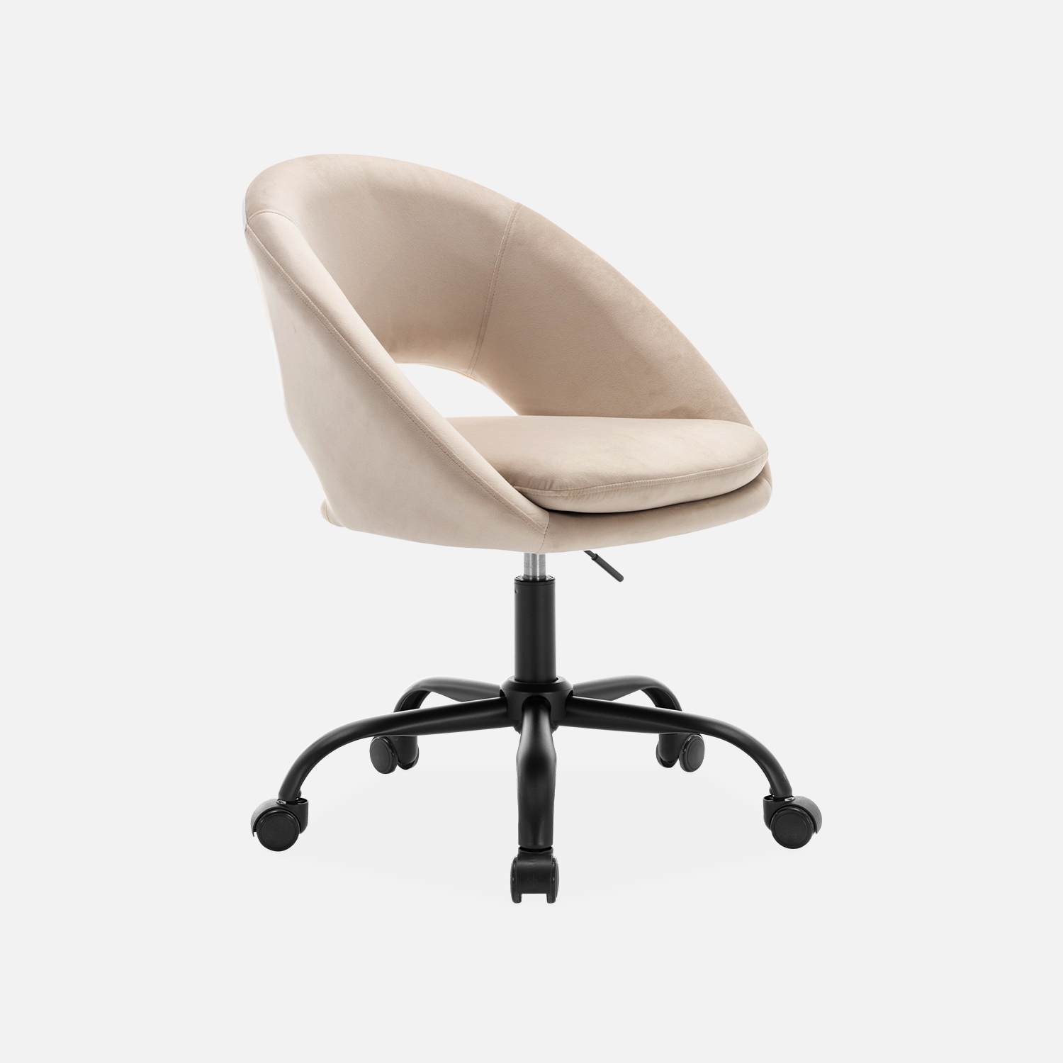 sweeek - Silla de oficina de terciopelo con ruedas , Pam , 59x60x89