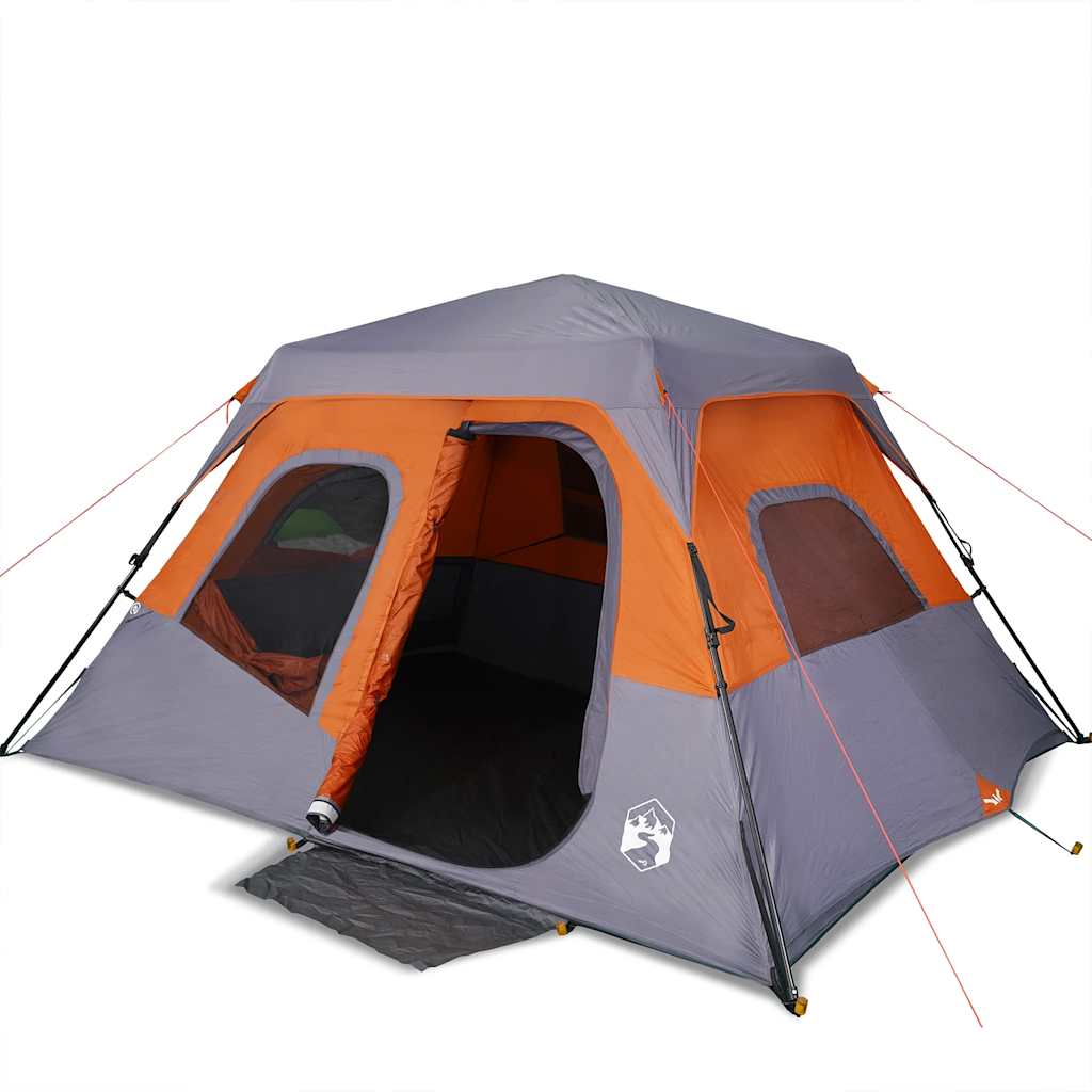 vidaXL Tienda Familiar 6 Personas Impermeable Apertura Rápida Toldo Carpa Color Azul,  Gris y naranja,  Verde y mas