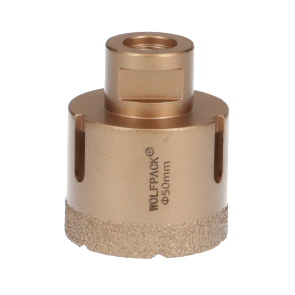 WOLFPACK LINEA PROFESIONAL - Corona Diamante Para Amoladora Ø 50 mm. Conexión Rosca M14. Corte Seco