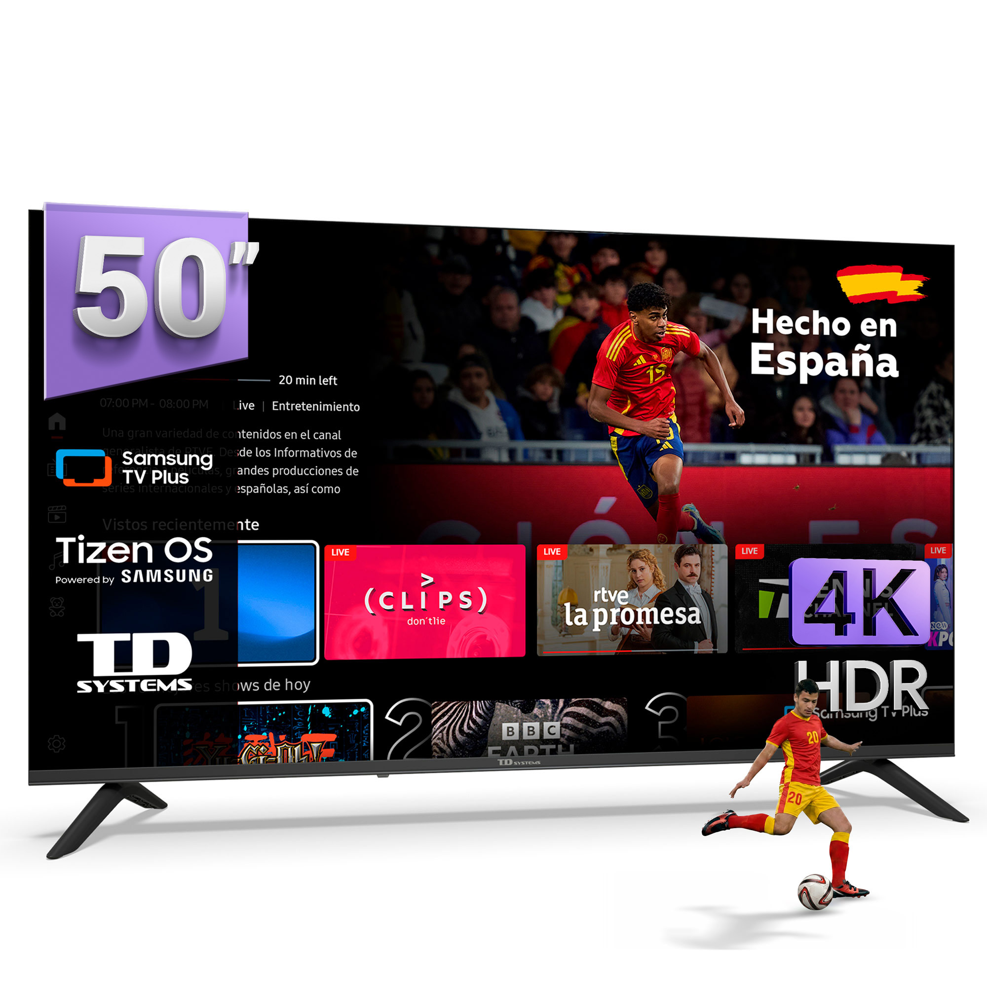 TD Systems - Smart TV 50 pulgadas 4k  Tizen OS 8.0. Triple Tuner (DVB-T2/C/S2). Televisores con Gaming Hub. Televisión del 2026 -K50C22TIZEN