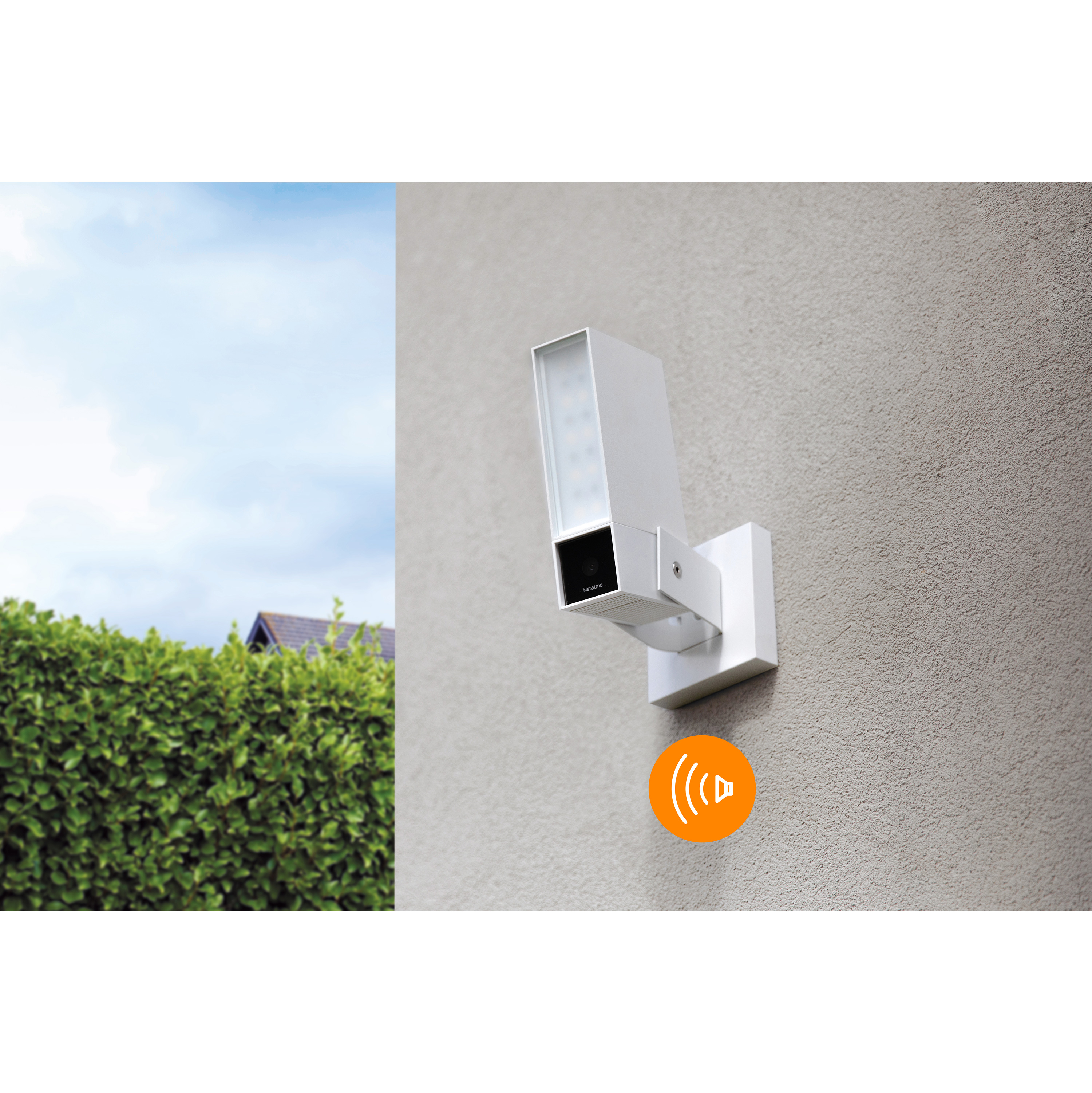 Netatmo cámara exterior inteligente con sirena blanca