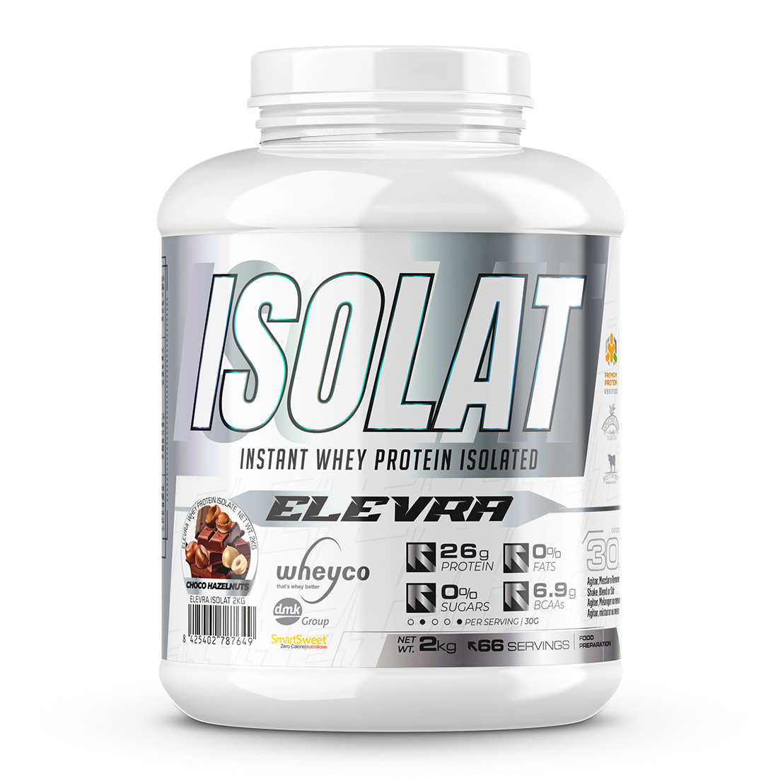 ELEVRA - Pro Isolate Protein 2Kg / Nuestra fórmula de aislado de proteína de suero de primera calidad WHEYCO® es proteína pura de alto valor biológico y contiene un perfil completo de aminoácidos con BCAA que te ayudará a aumentar tu masa muscular