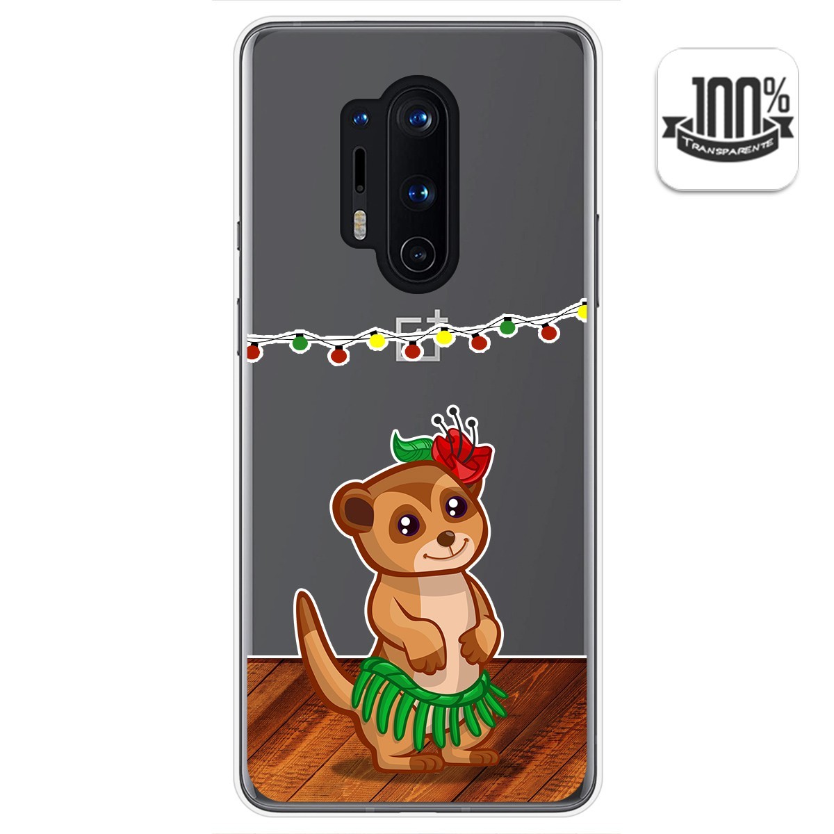 Tumundosmartphone Funda Gel Transparente para Oneplus 8 Pro diseño Suricata Dibujos