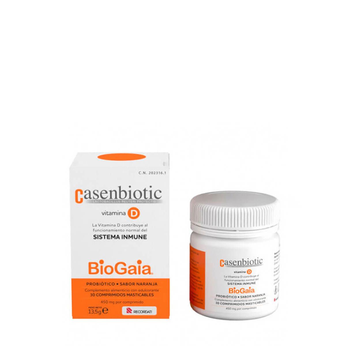 Casenbiotic vitamina d sabor naranja 30 comprimidos masticables