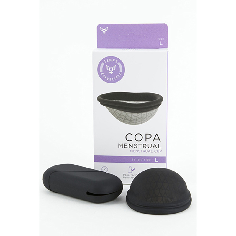 Femintimate Copa Menstrual Disco Silicona Talla L (7.6x6.5x3.4cms) Color Negro