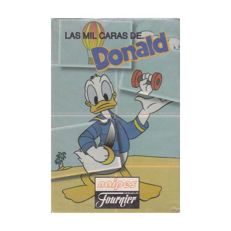 Fournier Baraja infantil de 33 cartas Las mil caras del Pato Donald, Goofy, Mickey Mouse o Pluto Original del año 1996 Forma puzzle con los personajes clásicos de Disney Dibujos animados Instrucciones en español Serie nostalgia Vintage Retro