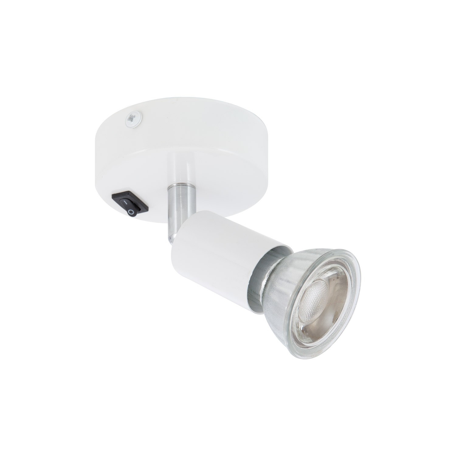Ledkia Lámpara de Pared Aluminio Orientable con Interruptor 1 Foco Oasis Blanco Blanco