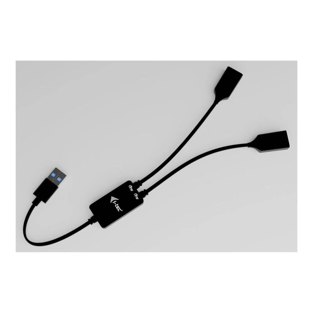 I-Tec - Hub USB-A de 2 puertos U3CBLHUB2A con velocidad USB 3.2 Gen 1 hasta 5 Gbps, plug & play y compatibilidad multiplataforma para Windows, macOS, Android, Linux y ChromeOS