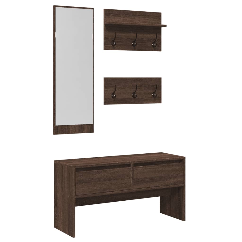 vidaXL Set de muebles de recibidor 4 pzas madera de ingeniería