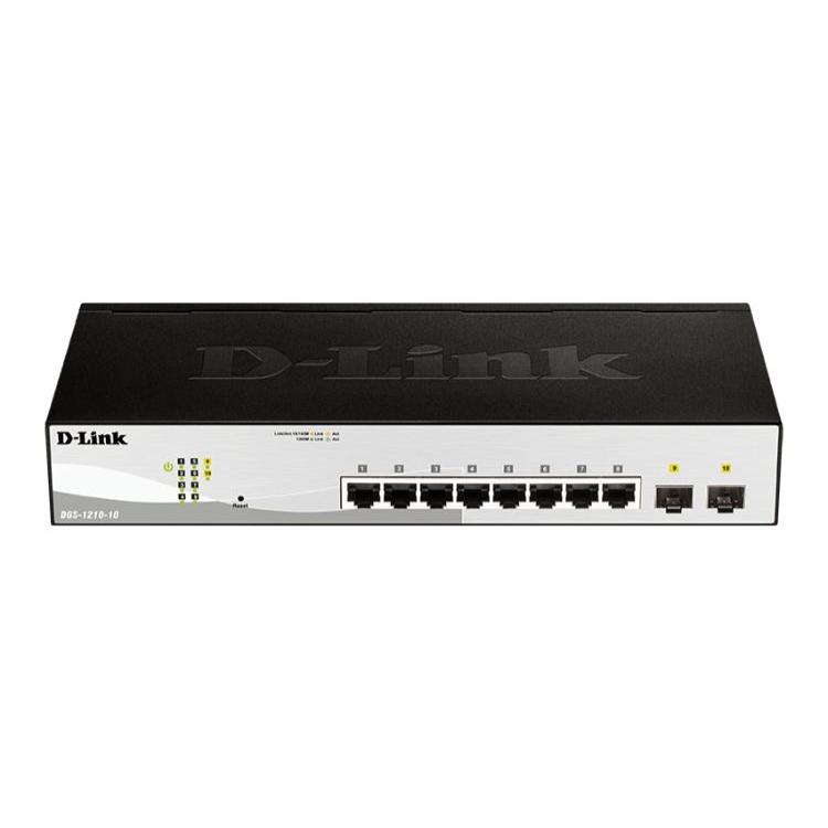D-Link DGS-1210-10/E - Switch 8 Puertos Gigabit y 2 Puertos SFP 100/1000 Mbps