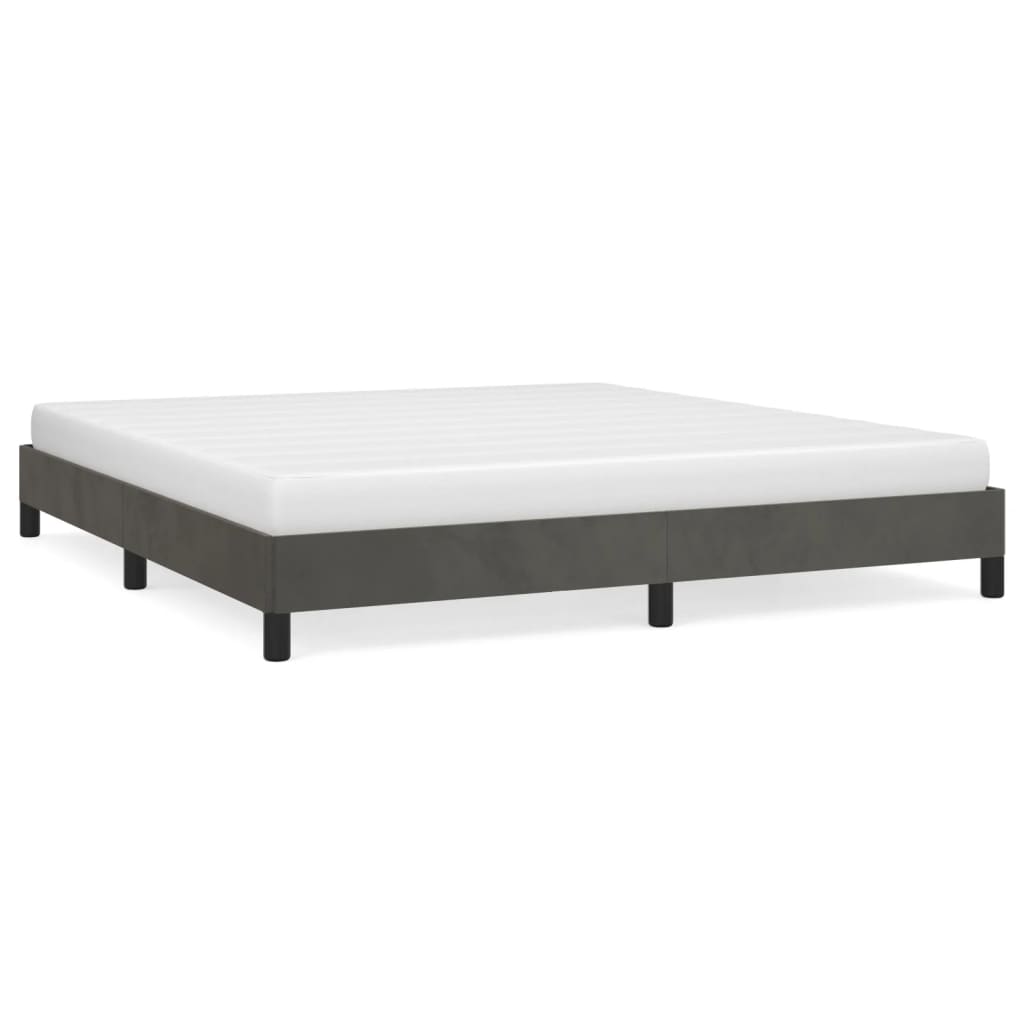 vidaXL Estructura de cama sin colchón terciopelo gris oscuro 180x200cm