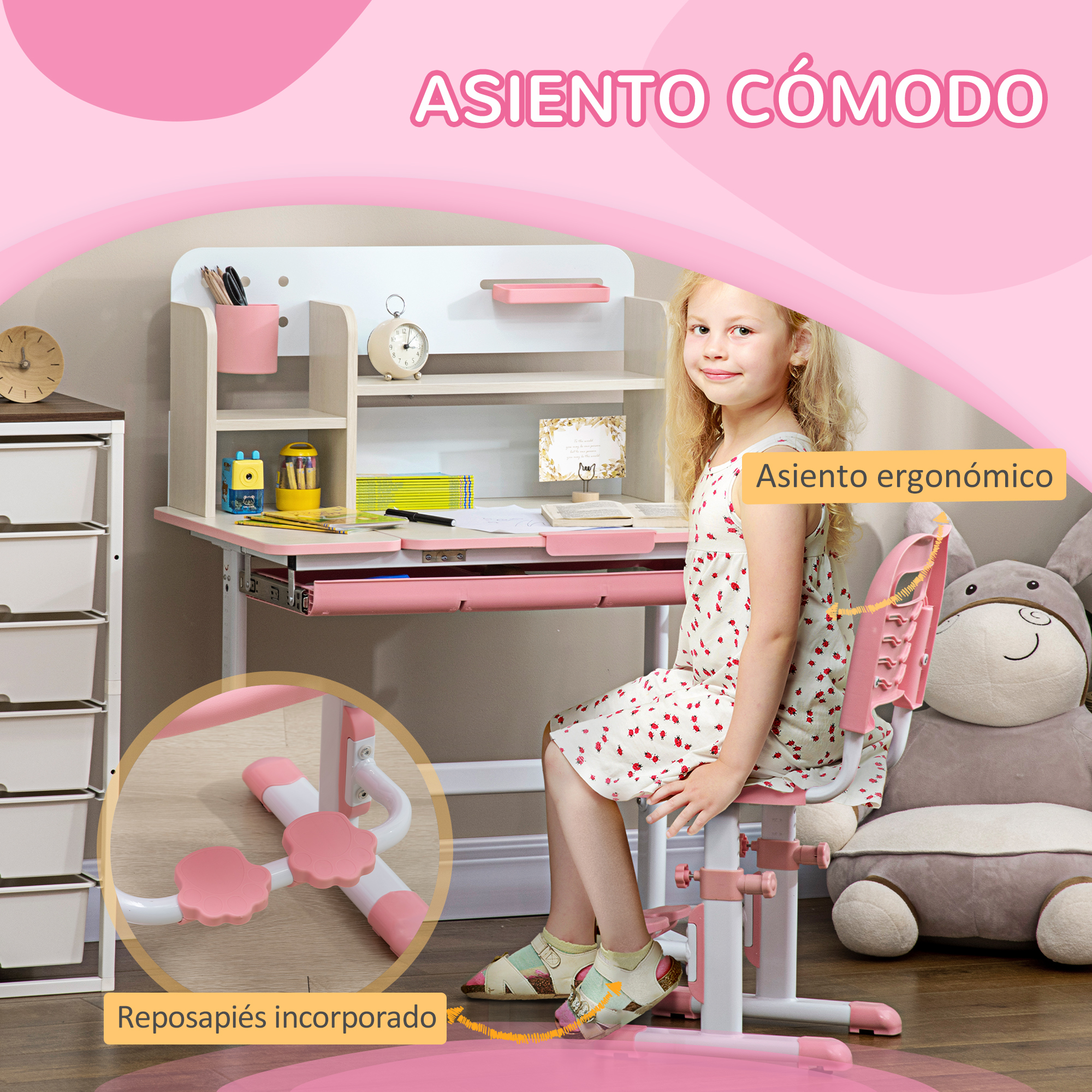 HOMCOM Sillón Infantil Sofá para Niños Decorativo en Forma de Corazón con  Asiento Reposabrazos Acolchados Respaldo Alto 59x41,5x49 cm Rosa