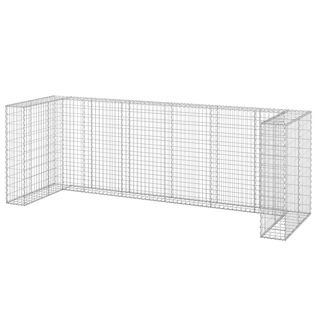 vidaXL Muro gaviones para contenedor basura galvanizado Multitallas