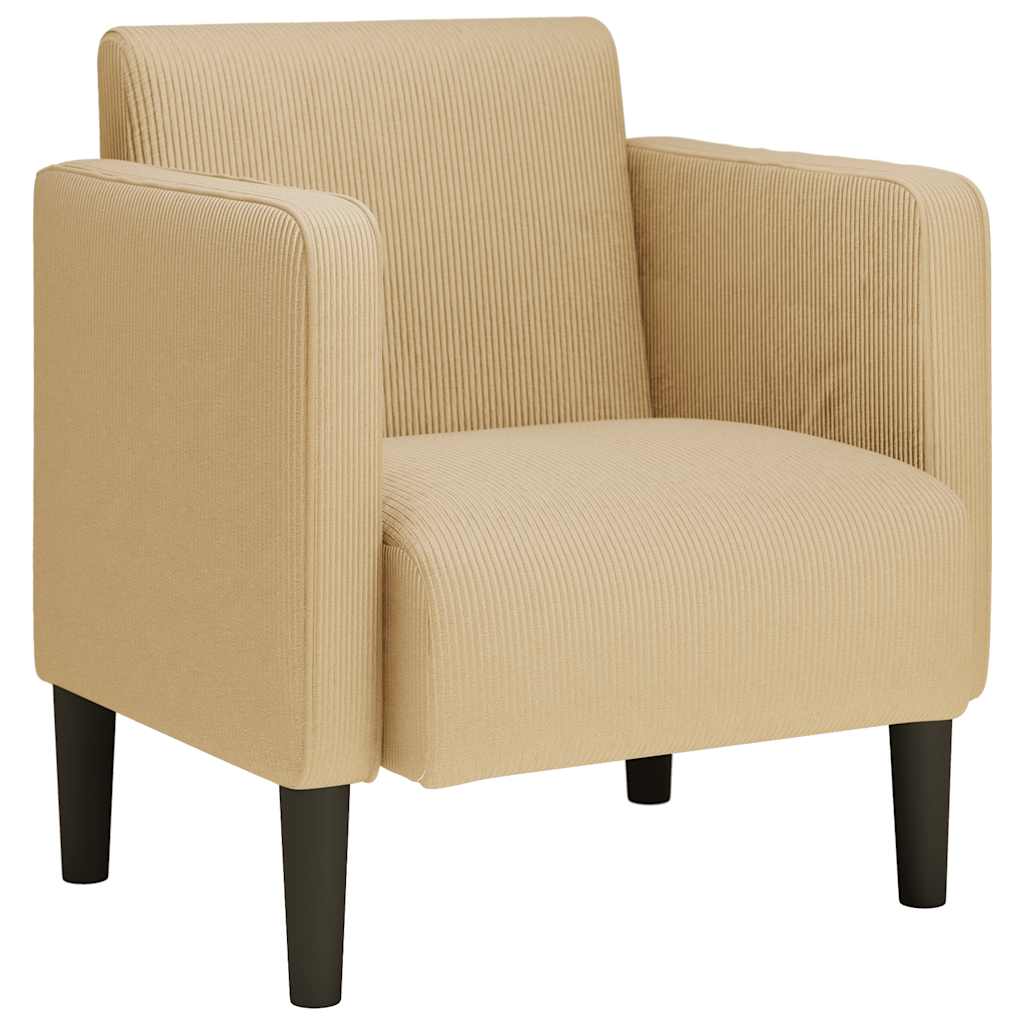 vidaXL Sillón con reposabrazos tejido pana gris verdoso 54 cm