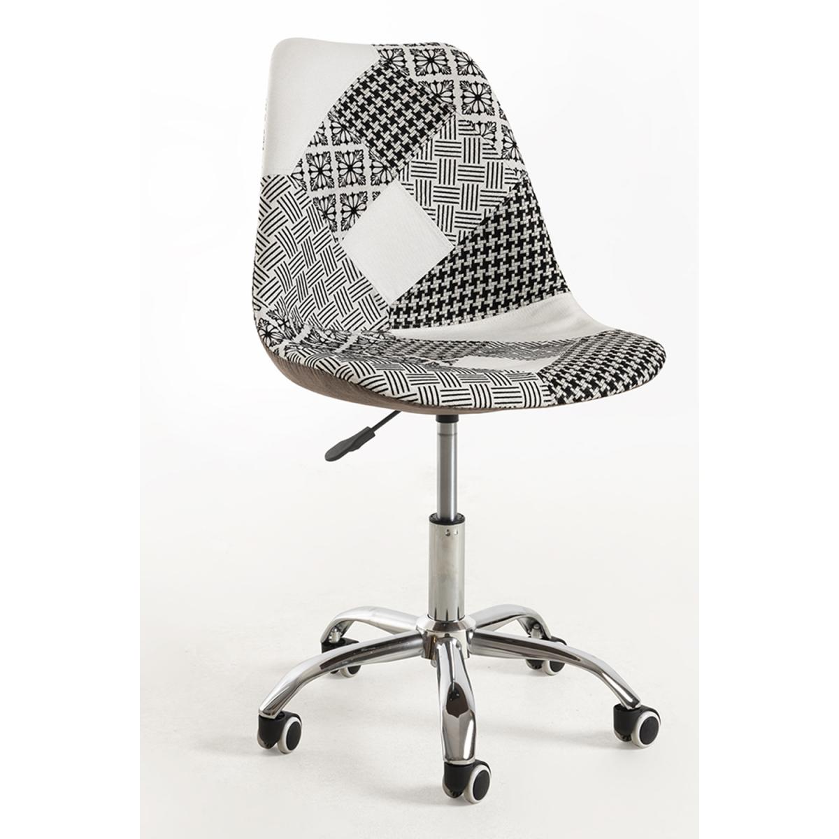 Regalos Miguel - Silla de Oficina Patchwork Blanca y negro Neo Patchwork - Máxima Ergonomía - Ideal para Escritorio y Gaming