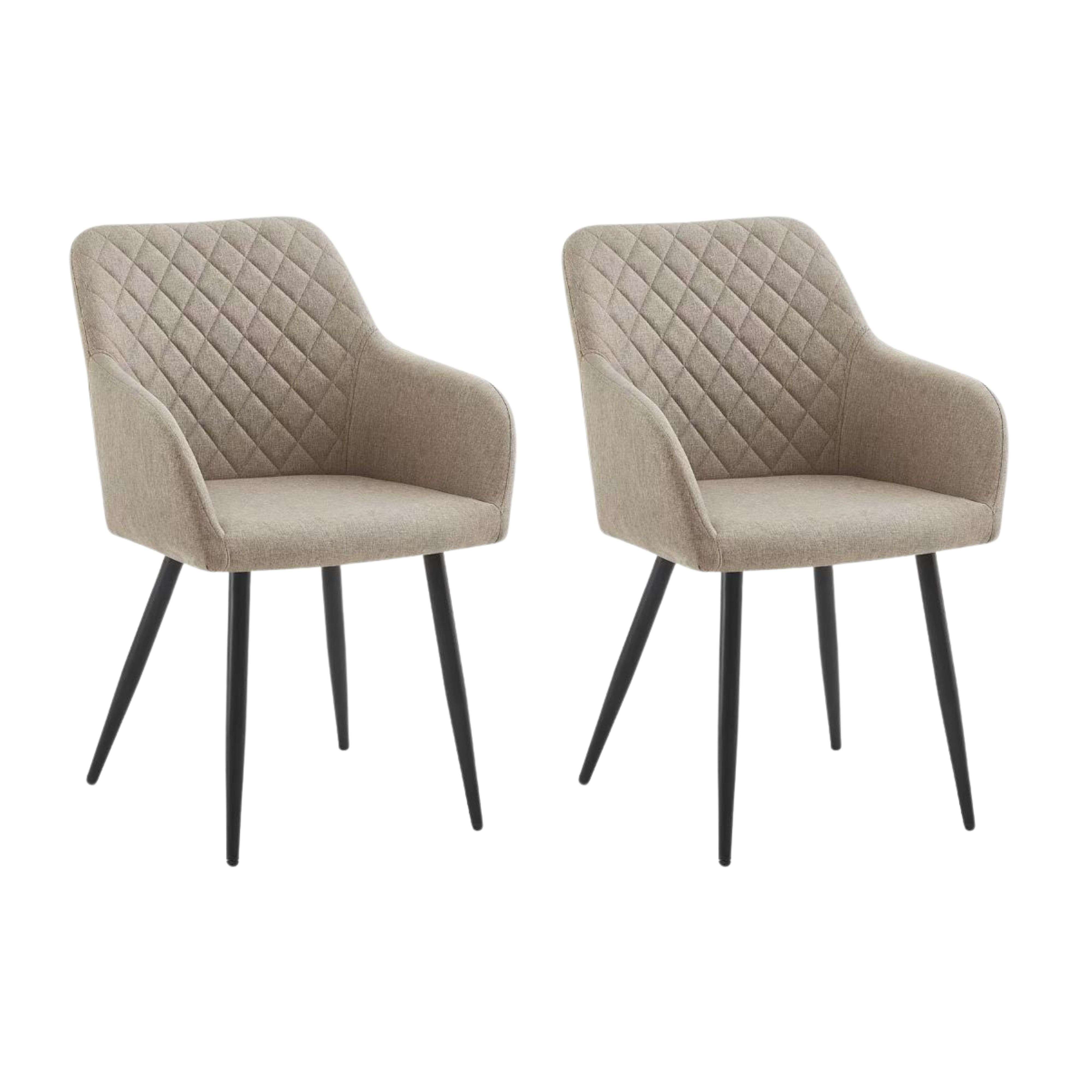 Miroytengo Pack Sillas Comedor Rombo, Juego de Sillas Salón Tapizadas, Sillas Sala de Estar - Beige