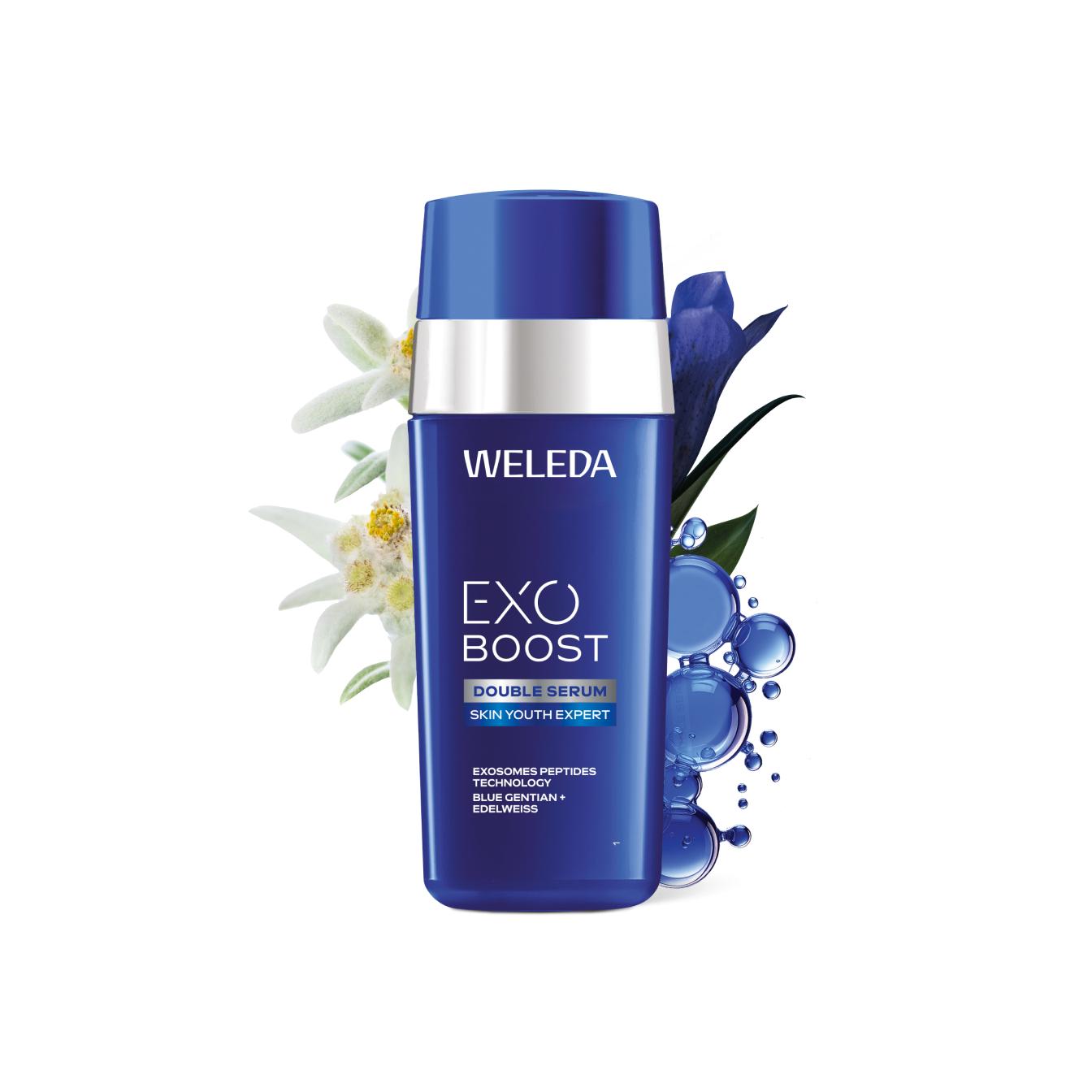 Weleda - EXO Doble Sérum Redensificante, Rellena e Ilumina la Piel, con Colágeno Activo, Péptidos y Centella Asiática, Sérum Bifásico 2 en 1 con Tecnología Exosomas - 30 ml