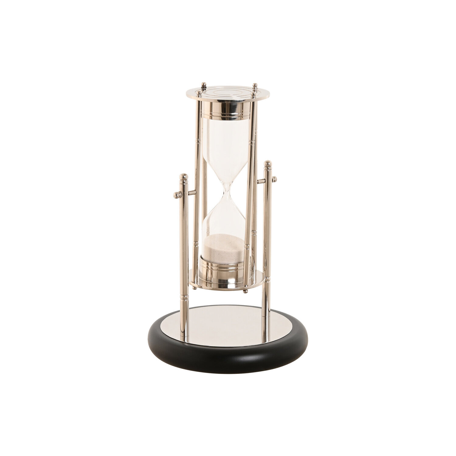 Reloj de arena aluminio cristal 15x15x26 cromado , El mejor complemento para tu hogar.