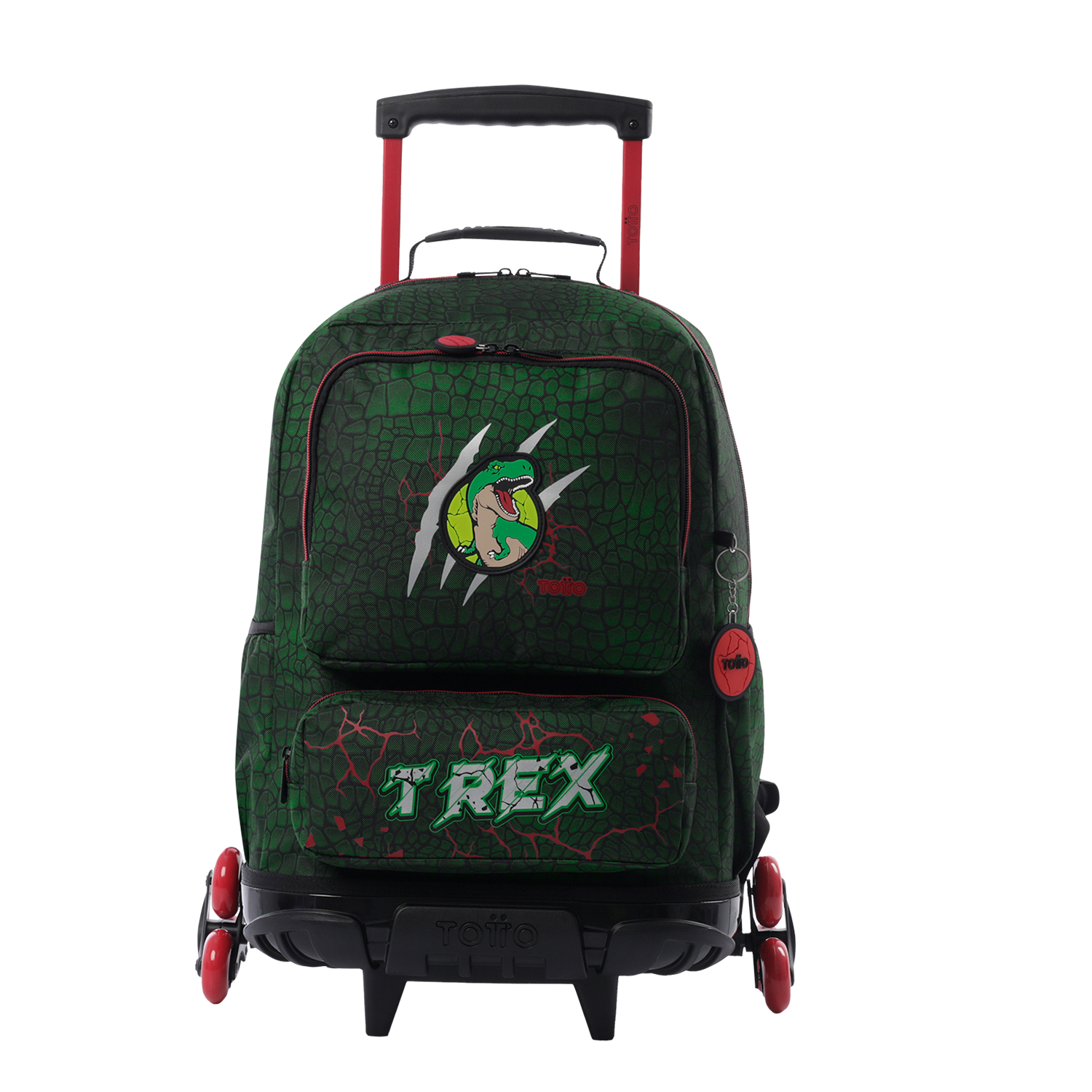 Totto Mochila infantil ruedas Rex Dino Material: Poliéster 33 x 47.5 x 16 cm